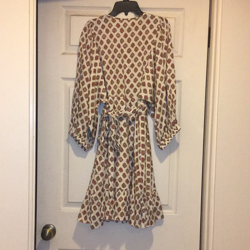 NEW By TiMo Bohemian ruffle wrap dress boho hippy kimono jacket coverup resort - Picture 5 of 6